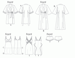 Vogue 8888 lingerie pattern. For an in depth examination of ease amounts in vintage and contemporary lingerie patterns, click through to the blog.